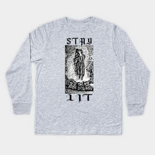 STAY LIT - witch burning at the stake Kids Long Sleeve T-Shirt